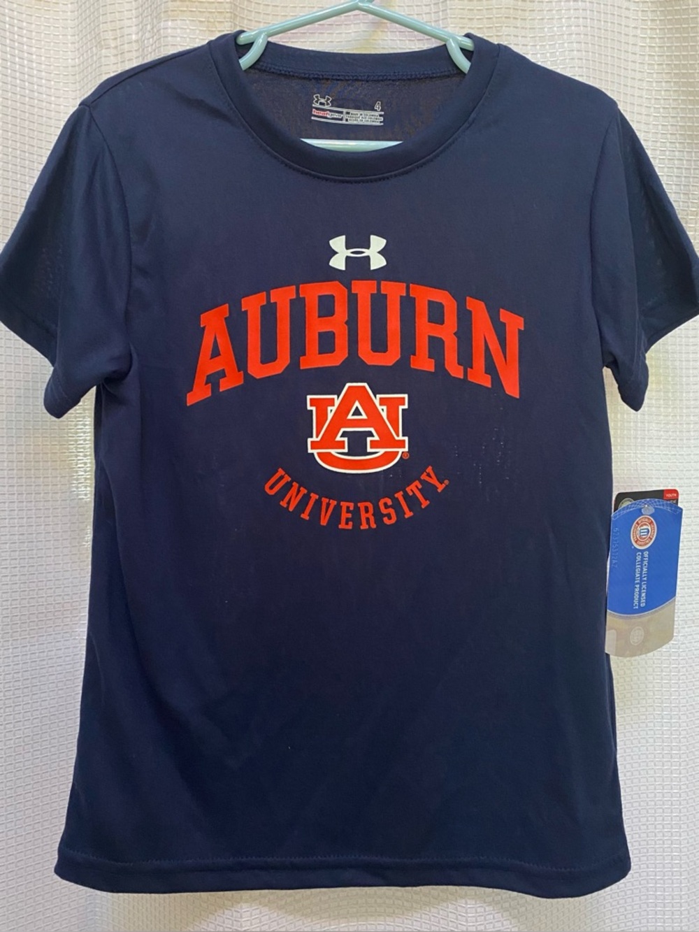 Youth UNDER ARMOUR Auburn University HeatGear Tee Shirt Size 4 NWT